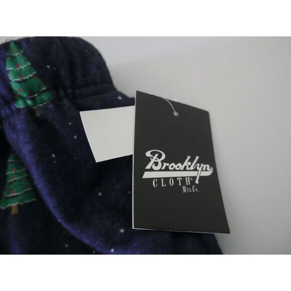 Brooklyn Cloth Men’s Christmas Pajama Pants Size L Navy Blue Tree Print Pants - Picture 10 of 13